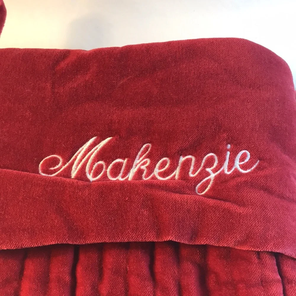 Pottery Barn Monogrammed Makenzie Velvet Christmas Holiday Stocking